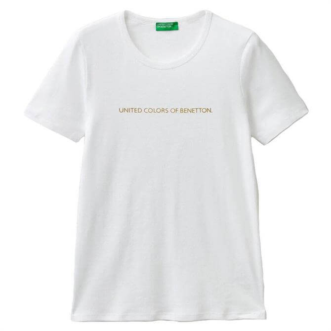 United Colour of Benetton Glitter Logo Cotton T-Shirt
